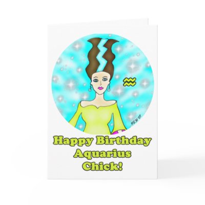 Aquarius Chick Birthday Greeting card