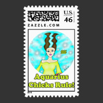 Aquarius Chicks Rule Postage postage