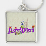 Aquarius Flowers Keychain