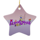 Aquarius Flowers Christmas Ornament