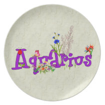 Aquarius Flowers Dinner Plates