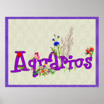 Aquarius Flowers Print