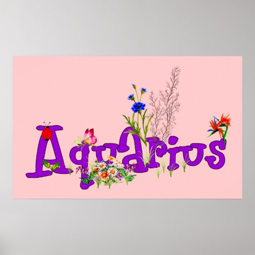 Aquarius Flowers Poster Zazzle