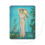 Aquarius Goddess with Lilly by the Water Stickers