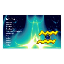 AQUARIUS GOLD JEWEL bright sapphire blue yellow Business Card Templates
