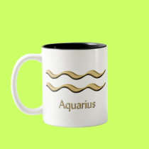 Aquarius gold symbol mug