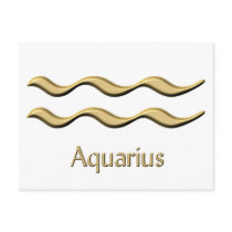 Aquarius gold symbol postcards by zodiacgifts Aquarius gold symbol postcards