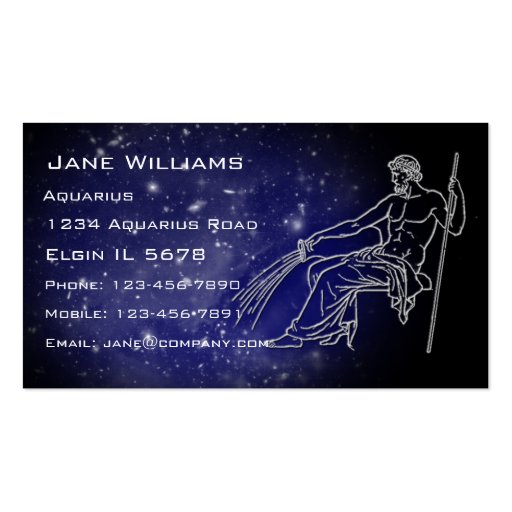 Aquarius Horoscope Business Card Templates (front side)