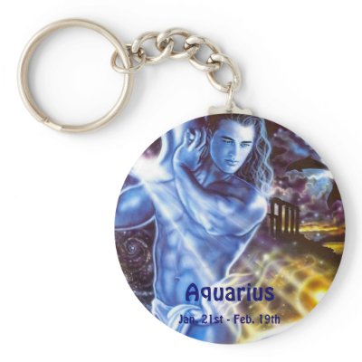 Aquarius Jan 21 - Feb 19 Keychain by CrystalWind