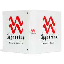 Aquarius, January 20 - February 18 binders