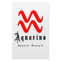 Aquarius, January 20 - February 18 stationery