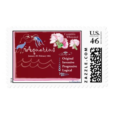 Aquarius January Postage Stamp by elizabethgleason