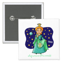 Aquarius Princess Pinback Button