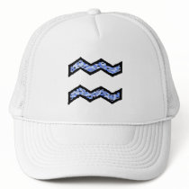 Aquarius Symbol (style1_blue) hat