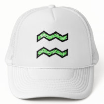 Aquarius Symbol (style1_green) hat