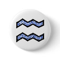 Aquarius Symbol (style 1_blue) button by AstrologicalDesigns Aquarius Symbol (style 1_blue) button