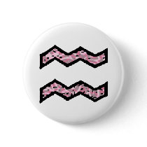 Aquarius Symbol (style 1_pink) button