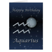 Aquarius Uranus Happy Birthday Greeting Card