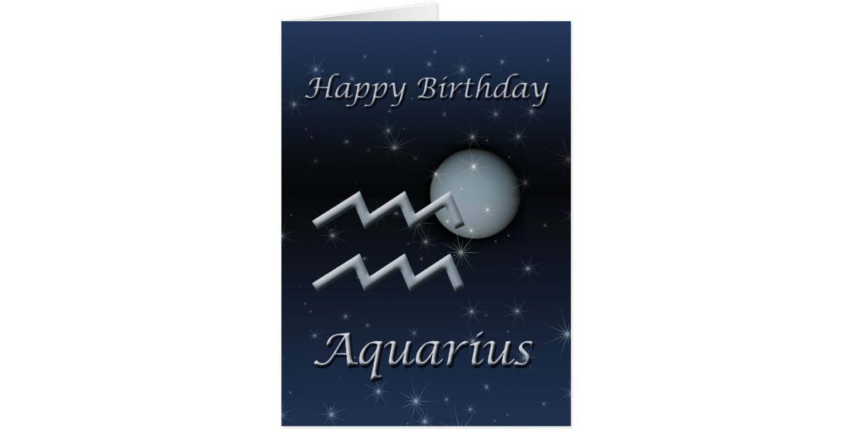 Aquarius Uranus Happy Birthday Greeting Card Zazzle