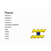 AQUARIUS ,vibrant bright sapphire blue yellow Business Card Templates