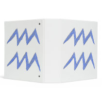 Aquarius. Zodiac Astrology Sign. Blue. Vinyl Binders