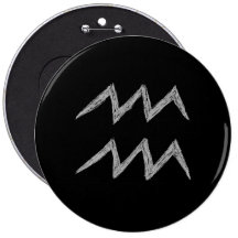 Aquarius. Zodiac Astrology Sign. Buttons