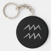 Aquarius. Zodiac Astrology Sign. Keychains