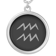Aquarius. Zodiac Astrology Sign. Personalized Necklace