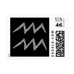 Aquarius. Zodiac Astrology Sign. Stamp