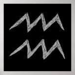 Aquarius. Zodiac Astrology Sign. Posters