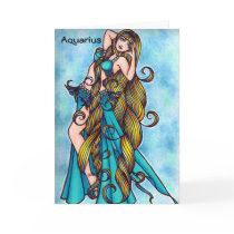 Aquarius Zodiac Belly Dance Card by LacyChenault Aquarius Zodiac Belly Dance Card