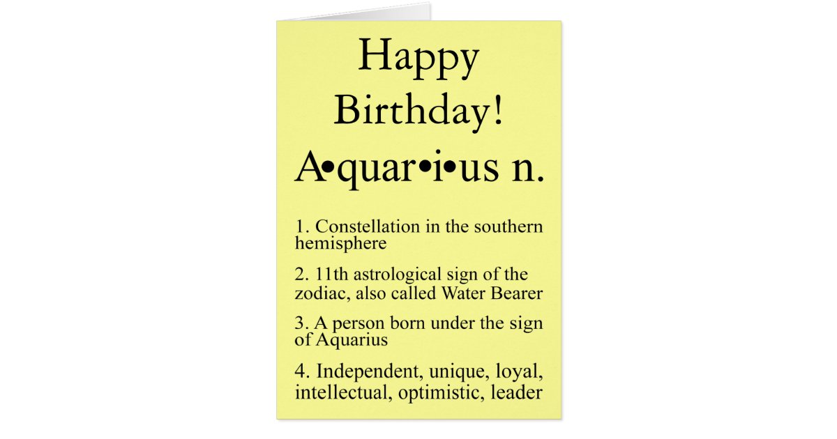 Aquarius Zodiac Birthday Card | Zazzle