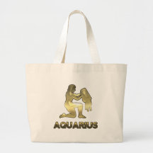 Aquarius zodiac sign - old gold edition canvas bag