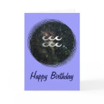 Aquarius Zodiac Star Sign Universe Birthday Greeting Card