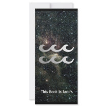Aquarius Zodiac Star Sign Universe Bookmark Rack Card Design