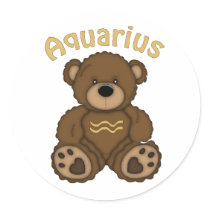 Aquarius Zodiac Teddy Bear stickers