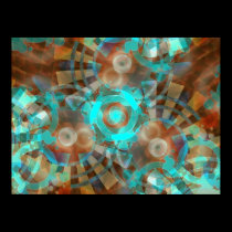 AquaRustia Abstract Poster posters