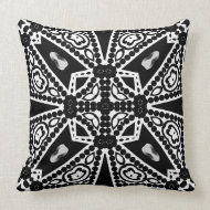 Aquina : Black & White Modern Tribal Cushion Throw Pillows