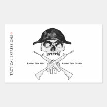 AR15 Cross Bones Rectangle Stickers