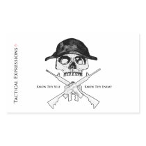 AR15 Cross Bones Rectangle Stickers