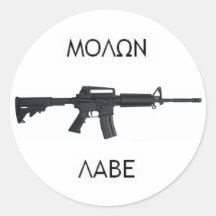AR15 Molon Labe stcker Round Stickers