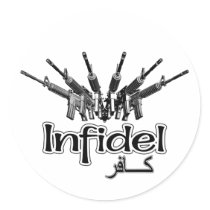 AR-15 Infidel Round Stickers
