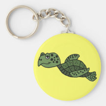 AR llavero del dibujo animado de la tortuga de mar