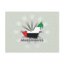 Arab Emirates Flag Map 2.0 Postcards