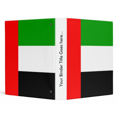 Arab Emirates High quality Flag 3 Ring Binder by representmycountry