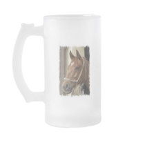 Arab Horses Frosted Beer Mug