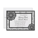 Arabesque Black Lace, 3.5x5 engagement Custom Announcement