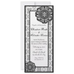 Arabesque Black Lace, 4x9.25 wedding invite