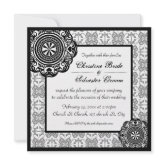 Arabesque Black Lace, 5.25x5.25 wedding invite invitation