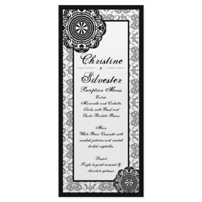 Arabesque Black Lace, menu and program Rack Card by beeautifulweddings